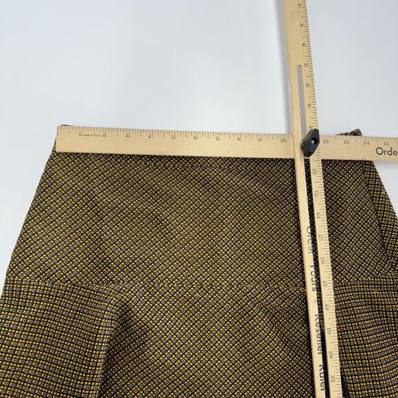 Club Monaco Skirt Womens 4 Gold Yellow Flare Mini Geometric Print Polyester - Picture 6 of 7